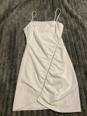 Windsor White Ruched Spaghetti-Strap Dress